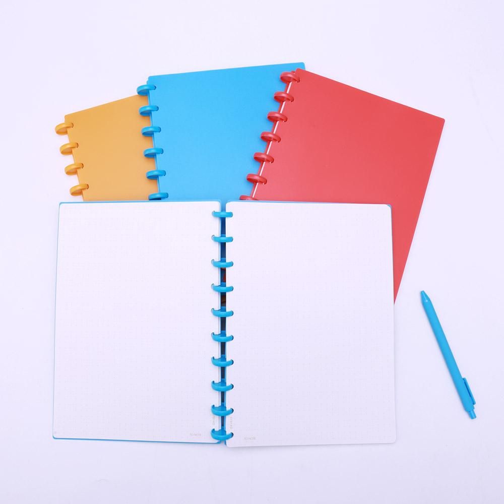 KW-trio Portable B5 Refillable Hardcover Writing Journal Notebook Loose Leaf Dotted/Blank Paper Mushroom Holes 10-Ring Binder Perfect for Travel Office Home School Students
