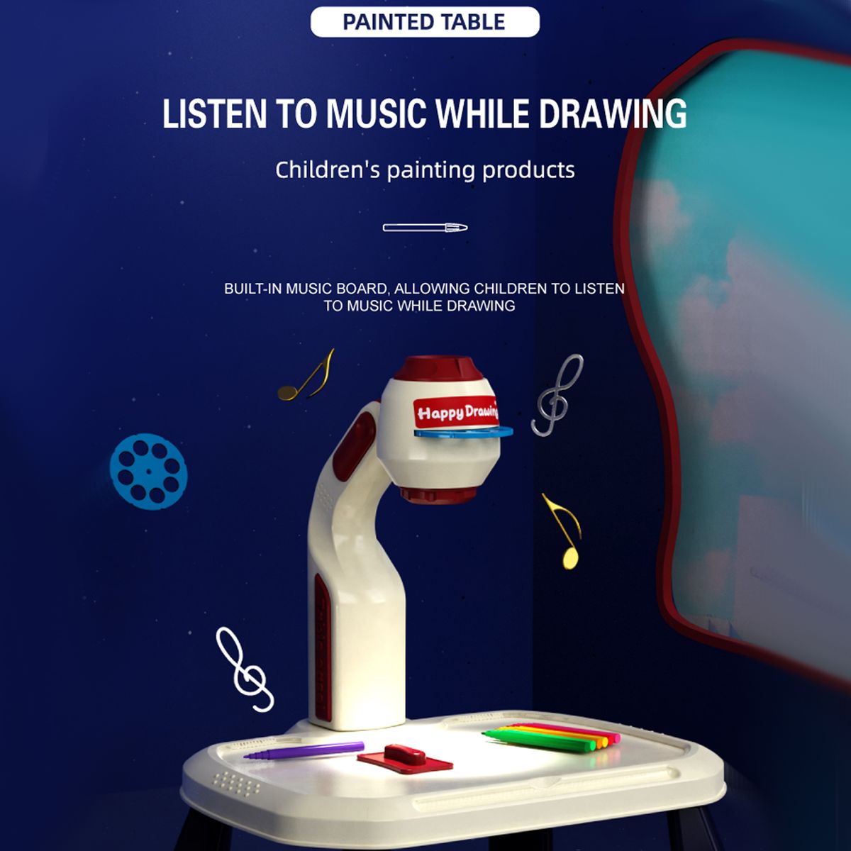 Painting Drawing Table Multifunctional Draw Projector Toy