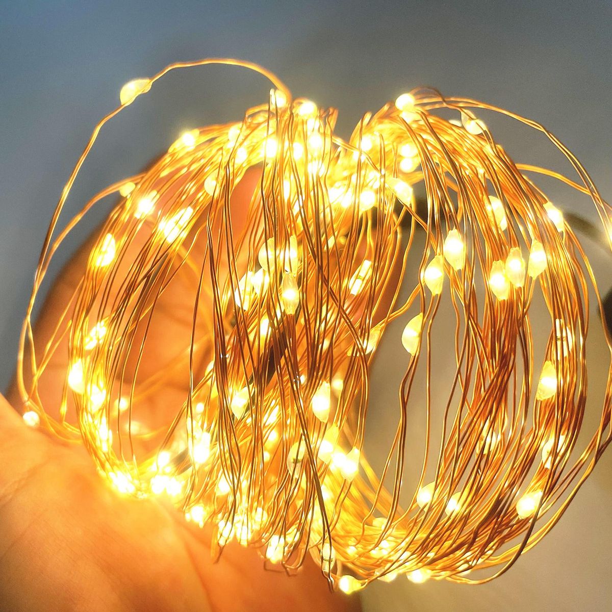 20m Warm White USB String Light with Battery Box Constant Bright 200 Lamp Beads Copper Wire Romantic Decoration