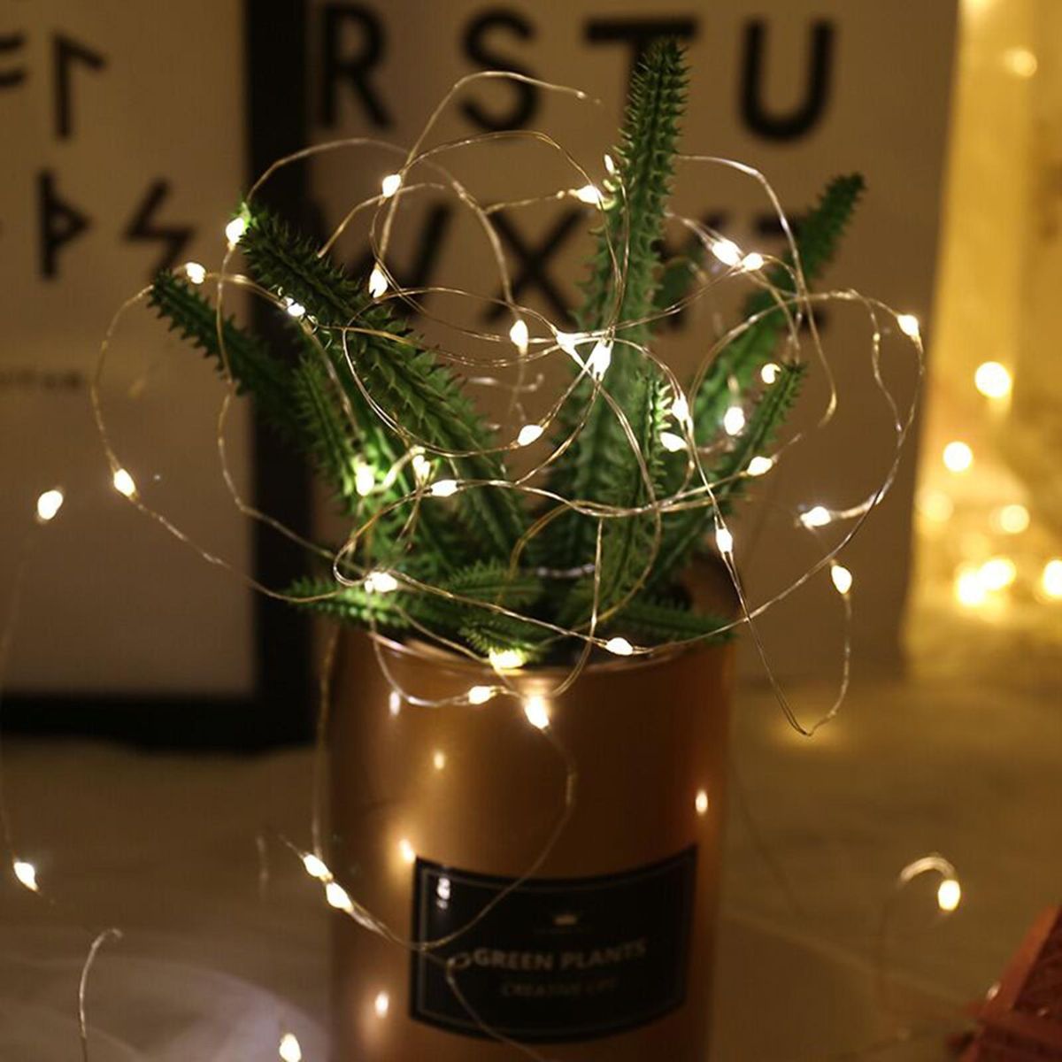 20m Warm White USB String Light with Battery Box Constant Bright 200 Lamp Beads Copper Wire Romantic Decoration