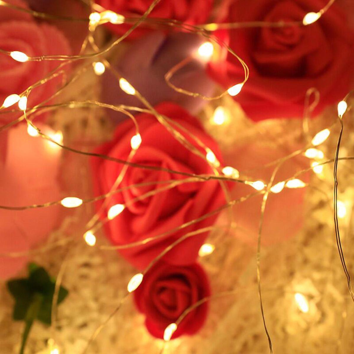 20m Warm White USB String Light with Battery Box Constant Bright 200 Lamp Beads Copper Wire Romantic Decoration