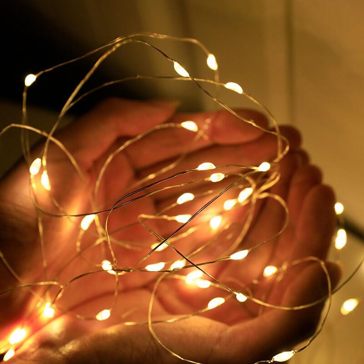 20m Warm White USB String Light with Battery Box Constant Bright 200 Lamp Beads Copper Wire Romantic Decoration