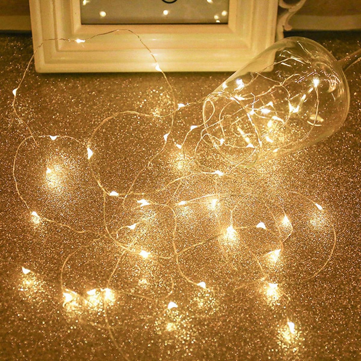 20m Warm White USB String Light with Battery Box Constant Bright 200 Lamp Beads Copper Wire Romantic Decoration