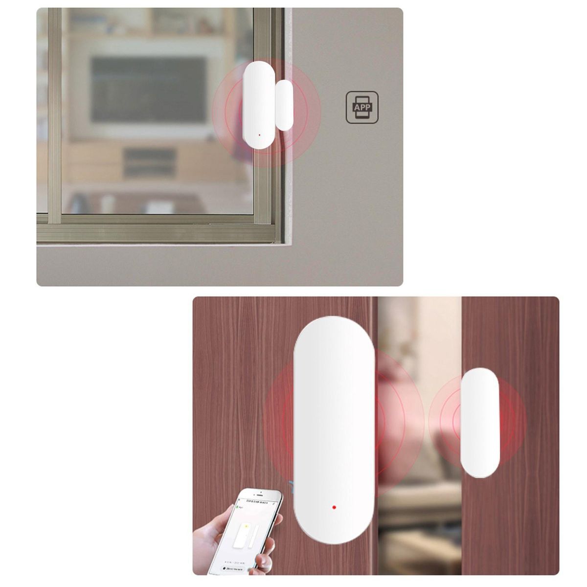 ZigBee Smart Door Window Sensor Alarm Magnetic Home Security System Door Open Alert APP Remote Control for Garage Apartment Dorm Shop Office