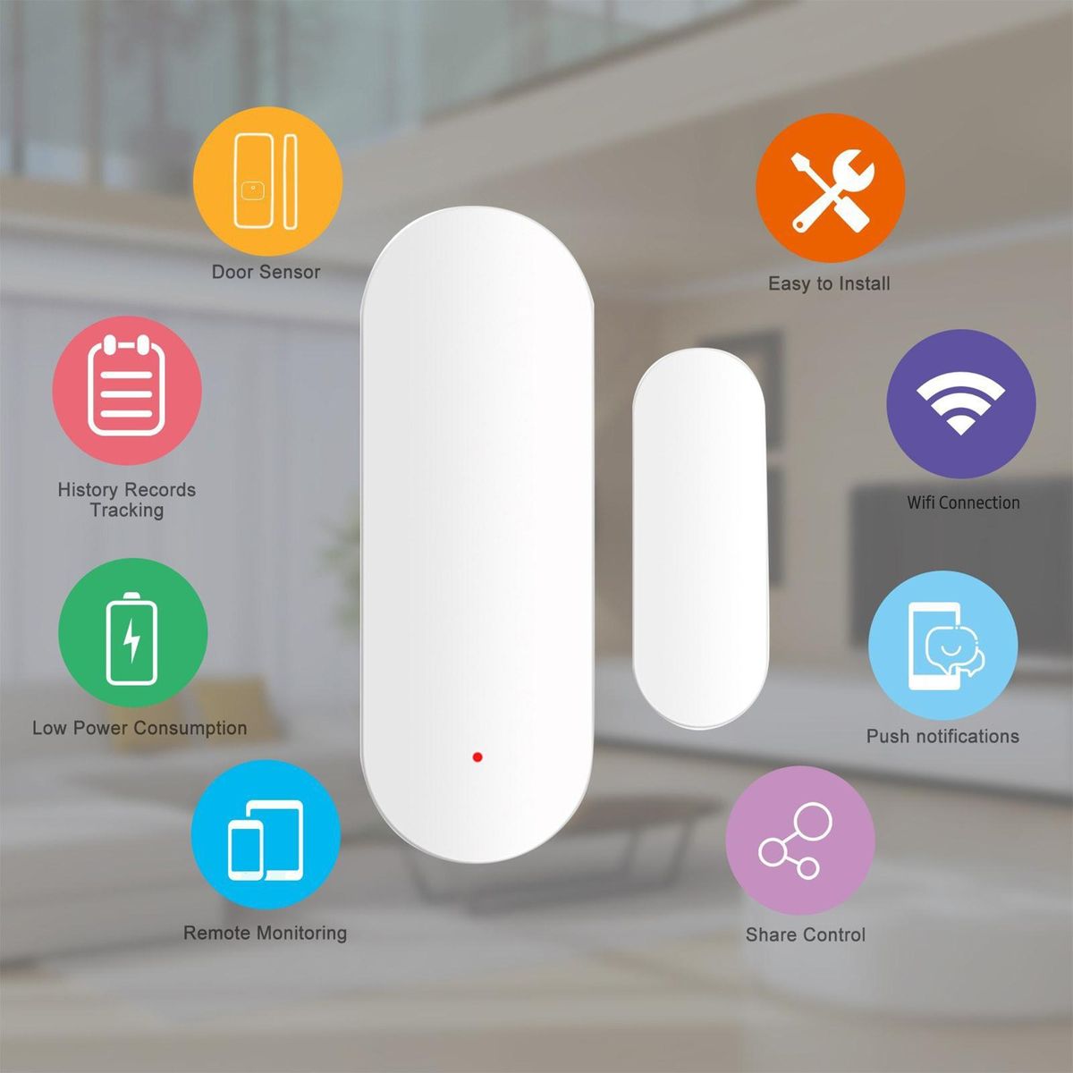 ZigBee Smart Door Window Sensor Alarm Magnetic Home Security System Door Open Alert APP Remote Control for Garage Apartment Dorm Shop Office