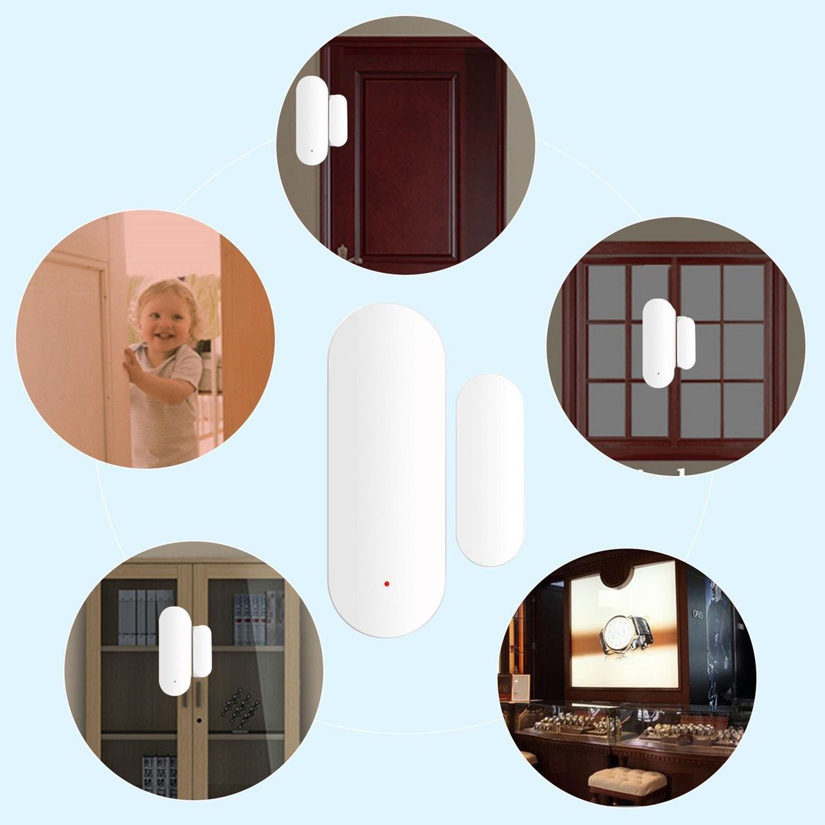ZigBee Smart Door Window Sensor Alarm Magnetic Home Security System Door Open Alert APP Remote Control for Garage Apartment Dorm Shop Office