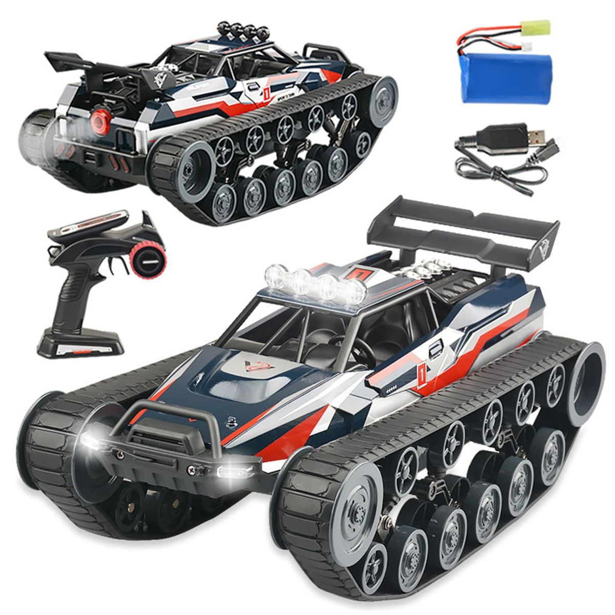 Remote Control Tank Car Remote Control Spray Car 1/12 2.4GHz Alloy Gifts Toy Full Scale Vehicle Gifts for Boys Girls Teens and Children