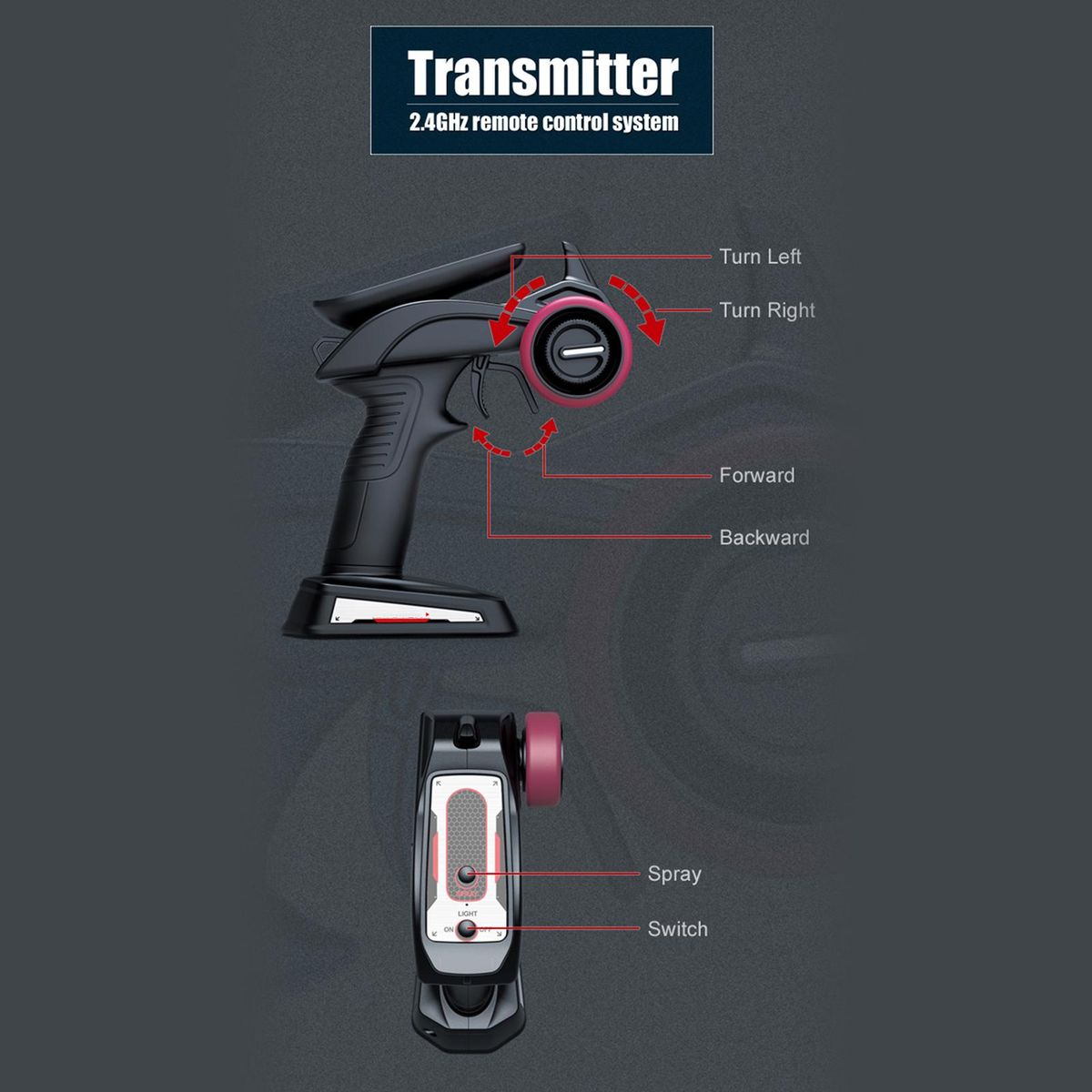 Remote Control Tank Car Remote Control Spray Car 1/12 2.4GHz Alloy Gifts Toy Full Scale Vehicle Gifts for Boys Girls Teens and Children