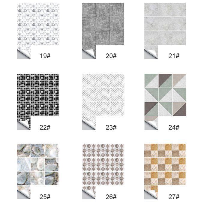 10 Pcs/Set Self Adhesive Tile Stickers Art Decals Diy Wall