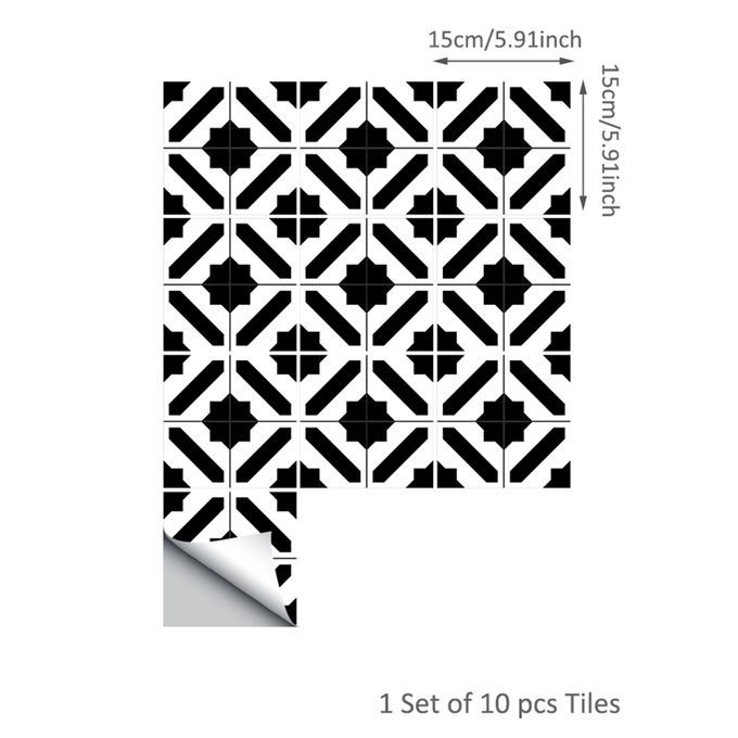 10 Pcs/Set Self Adhesive Tile Stickers Art Decals Diy Wall