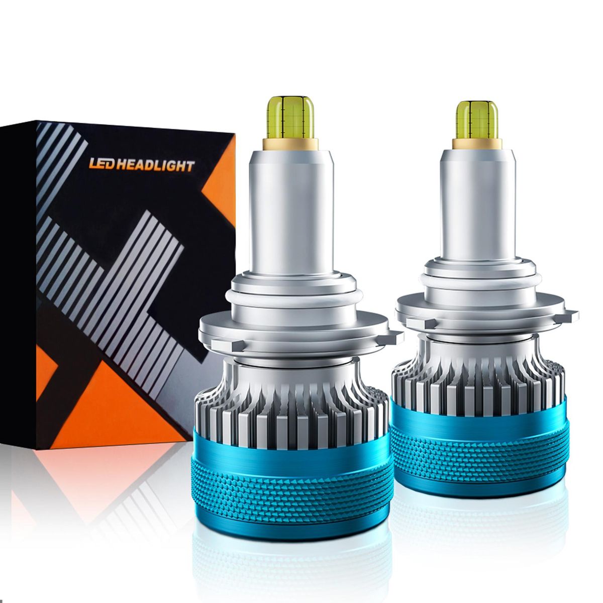 9012 LED Headlight Bulbs IP68 Waterproof Car LED Headlight Bulbs 6000K 100W Bright LED Headlights, 2PCS