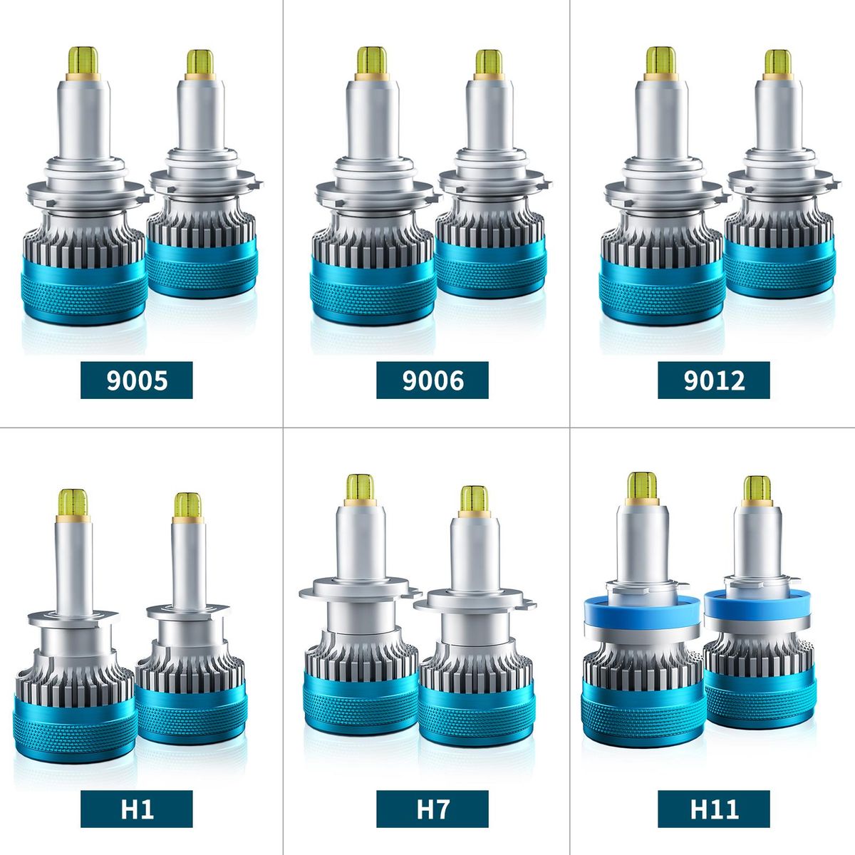 9012 LED Headlight Bulbs IP68 Waterproof Car LED Headlight Bulbs 6000K 100W Bright LED Headlights, 2PCS