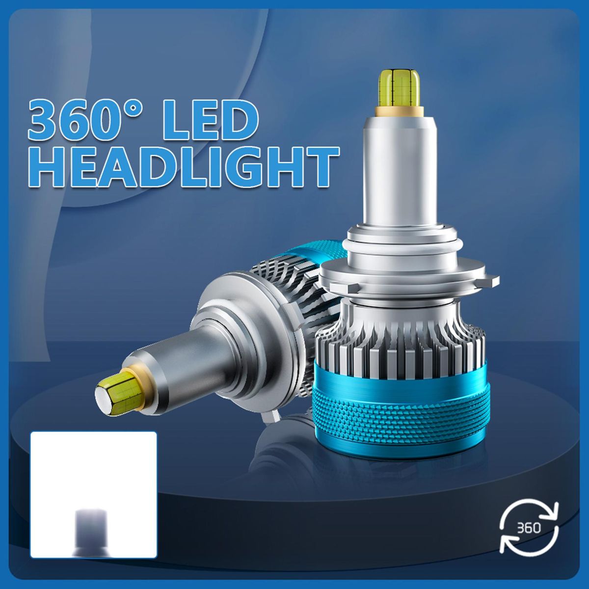 9012 LED Headlight Bulbs IP68 Waterproof Car LED Headlight Bulbs 6000K 100W Bright LED Headlights, 2PCS