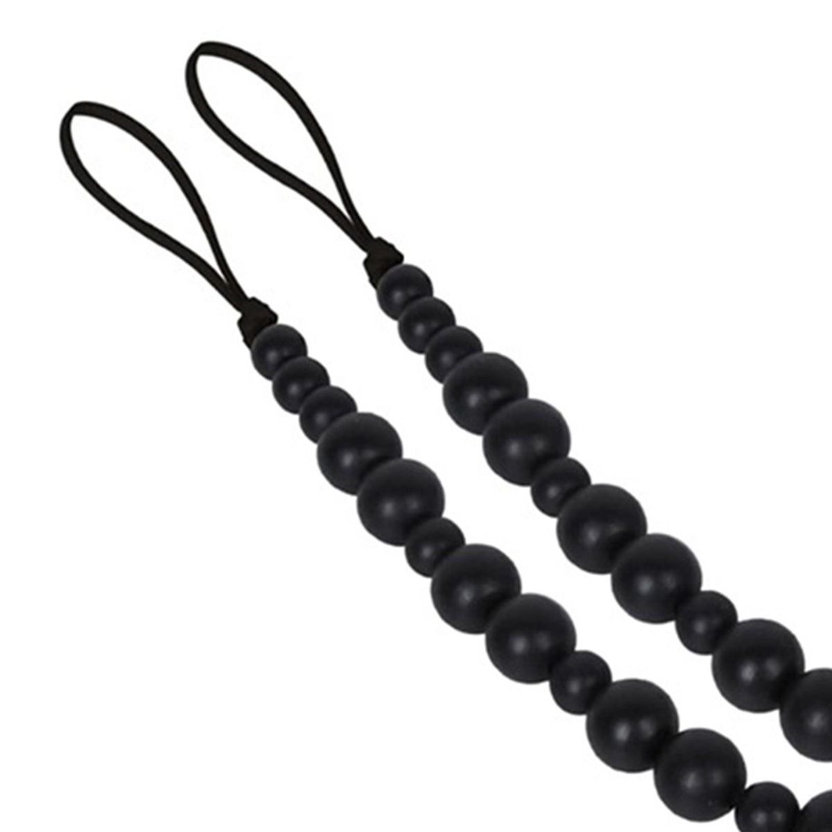 Boho Style Curtain Holderback Wooden Bead Curtain Tieback Black