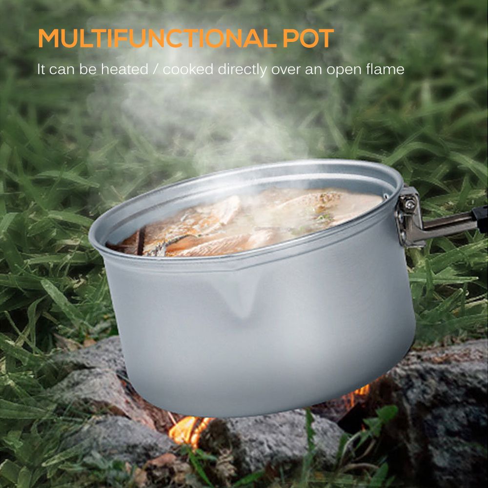 2Pcs Aluminum Alloy Camping Pot, Camping Cook Pot