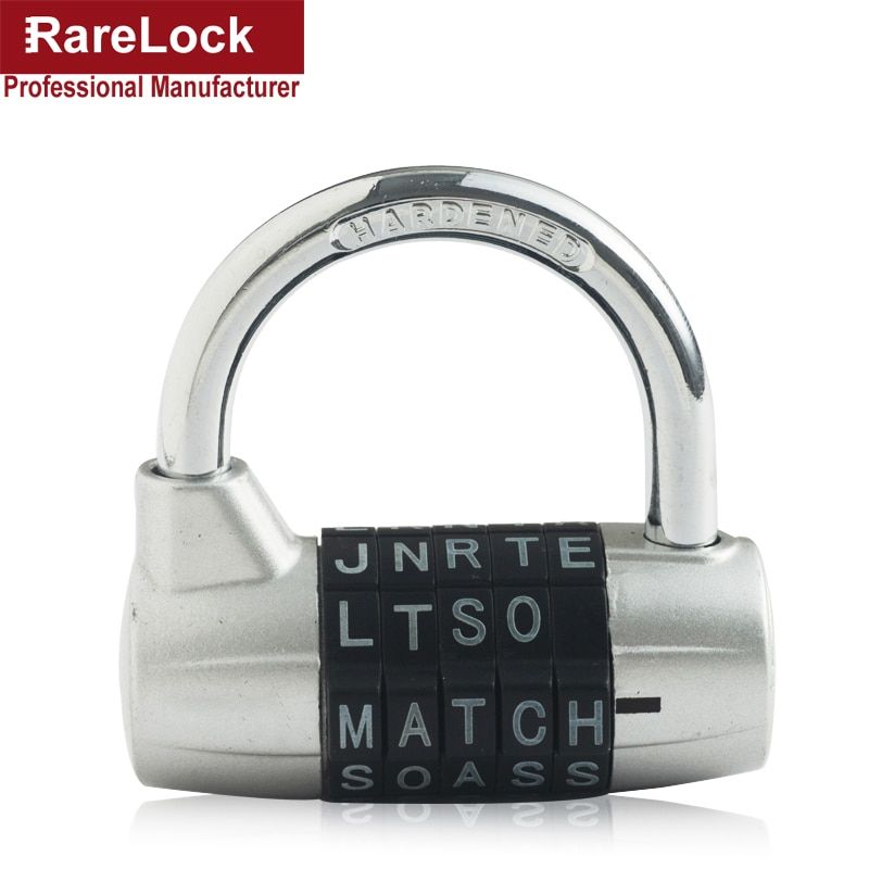 4 Color Combination Padlock Code Pas Lock For Door Gym Suitcase Luage Bicycle Rarelock A