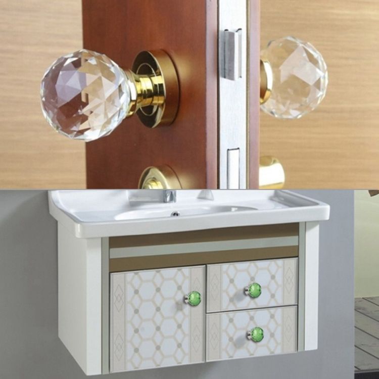 10 PCS 30mm K9 Plated Transparent Glass Drawer Handle