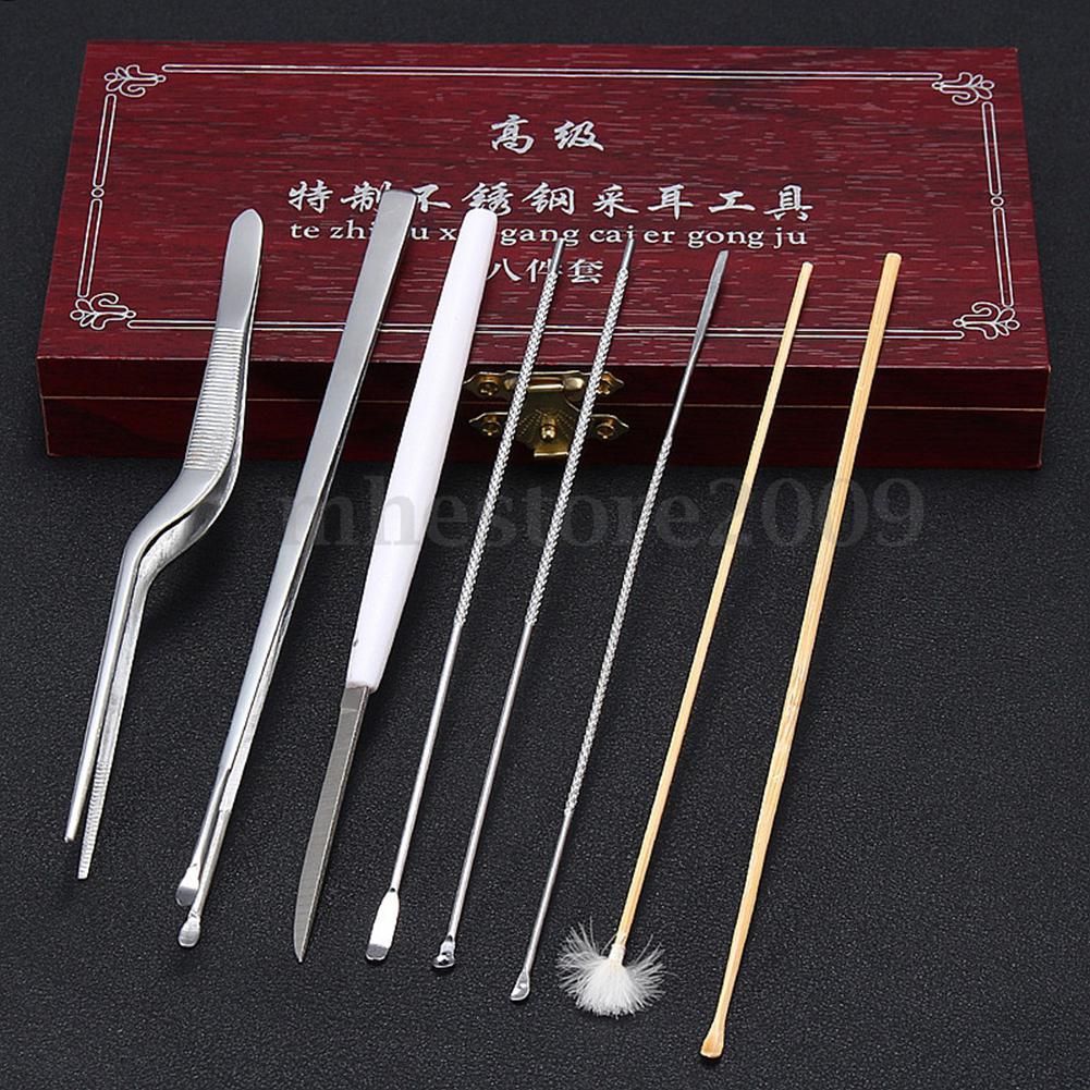 BellyLady 8pcs Ear Pick Cleaning Set Ear Wax Remover Cleaner Curette Kit Health Care Tool
