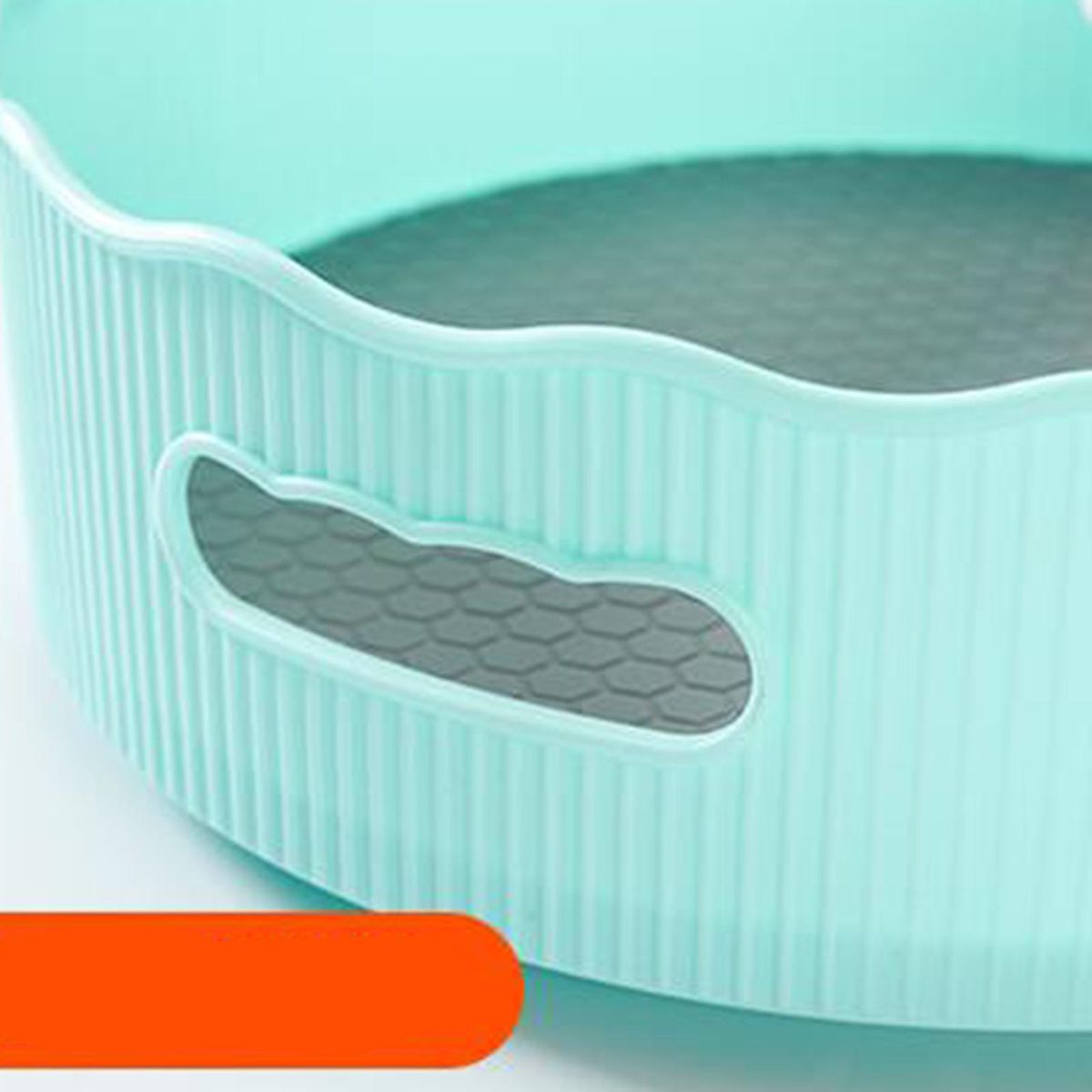 2 Pcs Organizer Plastic Without Assembly Turntable Storage Tray Blue