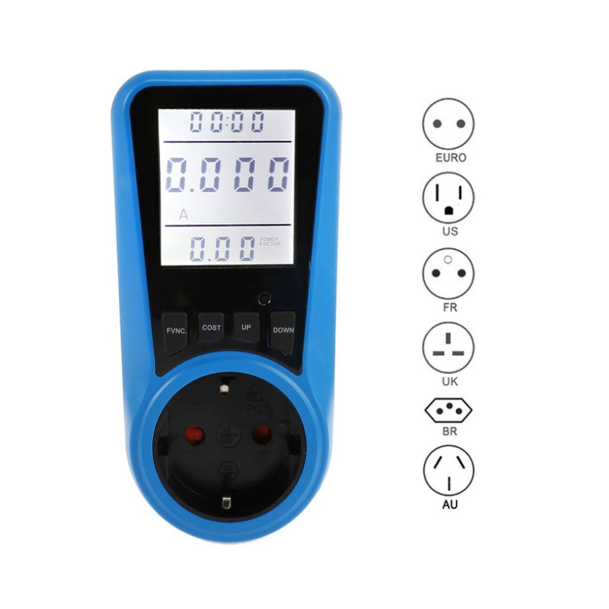 Socket Digital Current Meter Voltmeter AC Power Meter Time Watt Tester Wattmeter - EU Plug