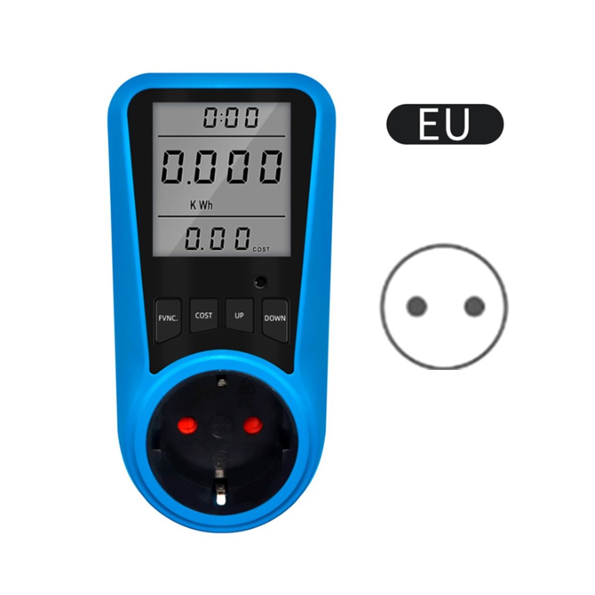 Socket Digital Current Meter Voltmeter AC Power Meter Time Watt Tester Wattmeter - EU Plug