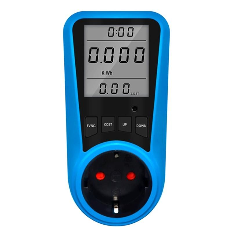 Socket Digital Current Meter Voltmeter AC Power Meter Time Watt Tester Wattmeter - EU Plug