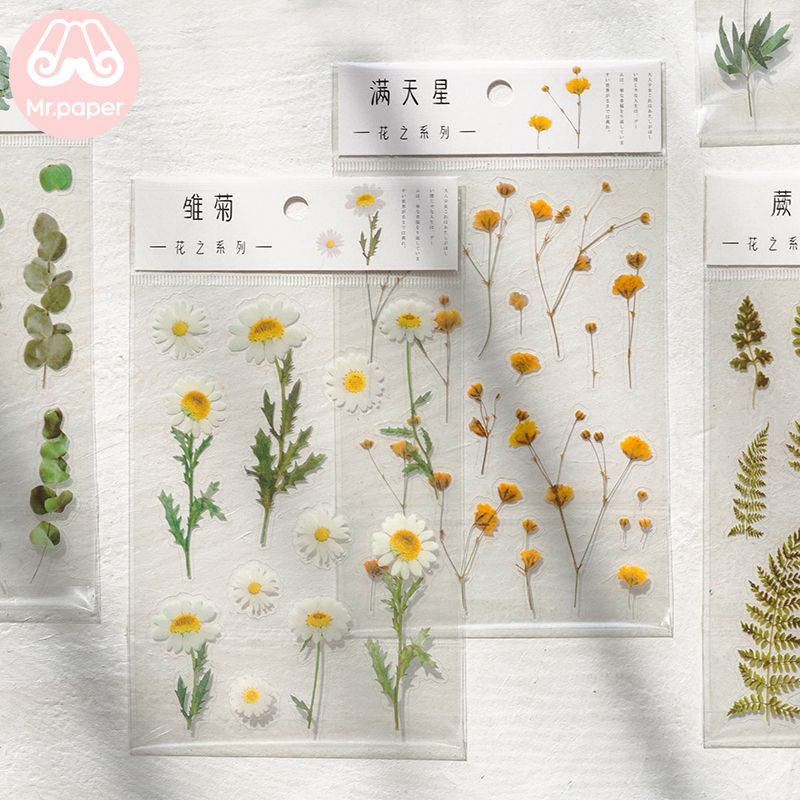 Mr.paper 12 Designs Natural Daisy Clover Japanese