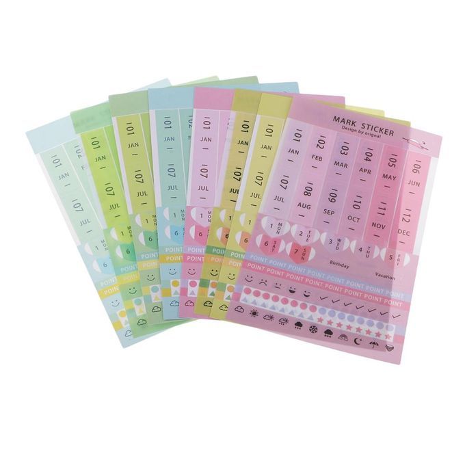 2X 8pcs Mix Index Tabs Reminder Stickers Calendar Monthly Index