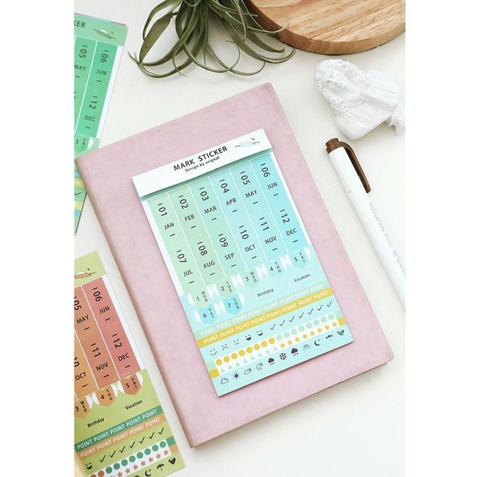 2X 8pcs Mix Index Tabs Reminder Stickers Calendar Monthly Index
