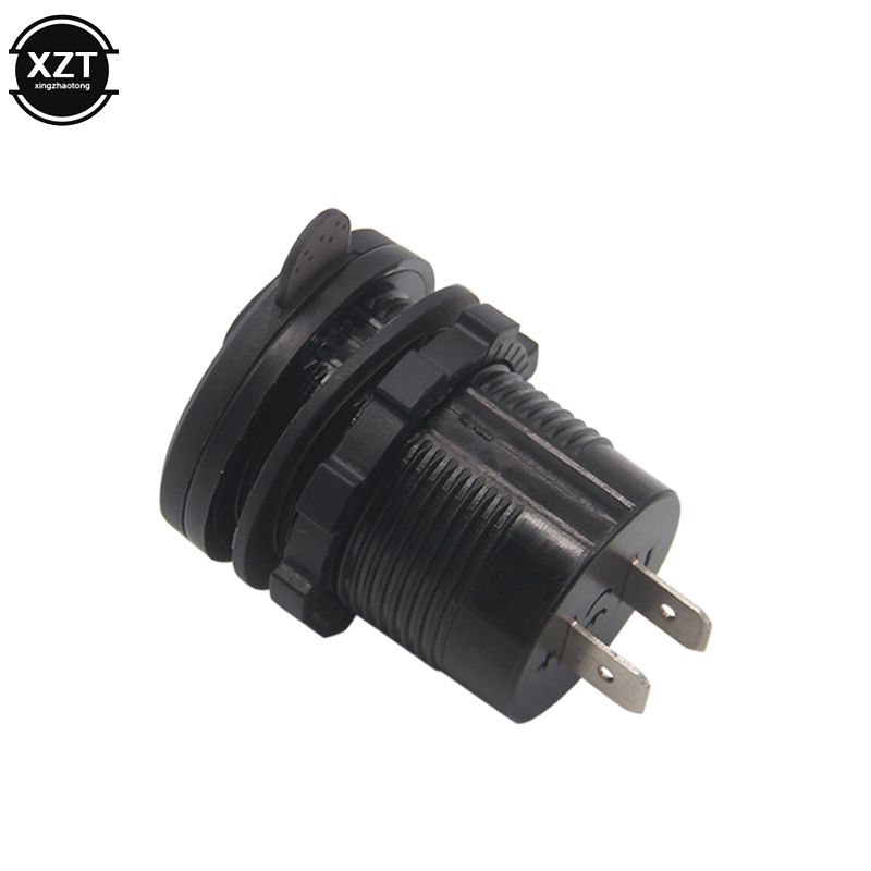 （red Light）18W Phone USB QC 3.0 Fast Charging Motor Power Adapter With Switch LED Voltmeter Voltage Display Vehicle DC12V-24V Waterproof