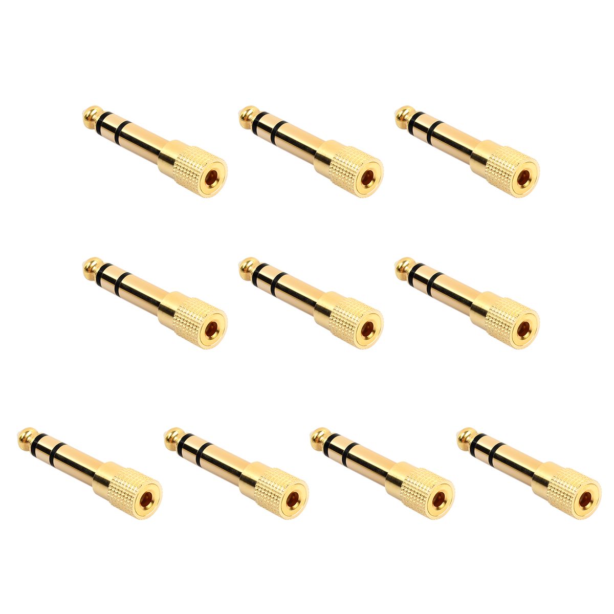 10Pcs 6.35mm 1/4'' Male To 3.5mm 1/8'' Female Stereo