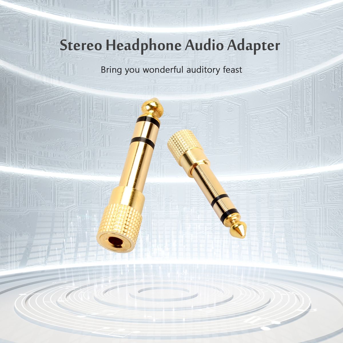 10Pcs 6.35mm 1/4'' Male To 3.5mm 1/8'' Female Stereo
