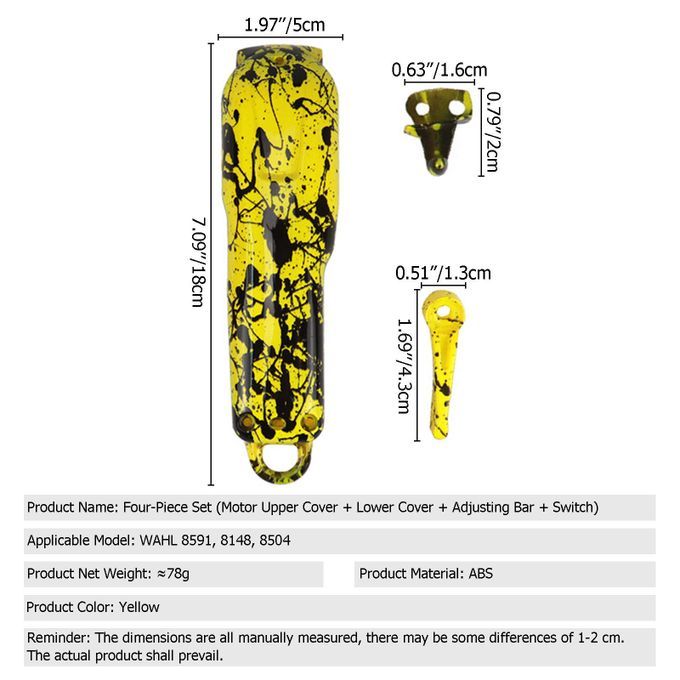 DIY Housing Case Cover Kit For   8148/8591 Hair Clippers Yellow Yellow