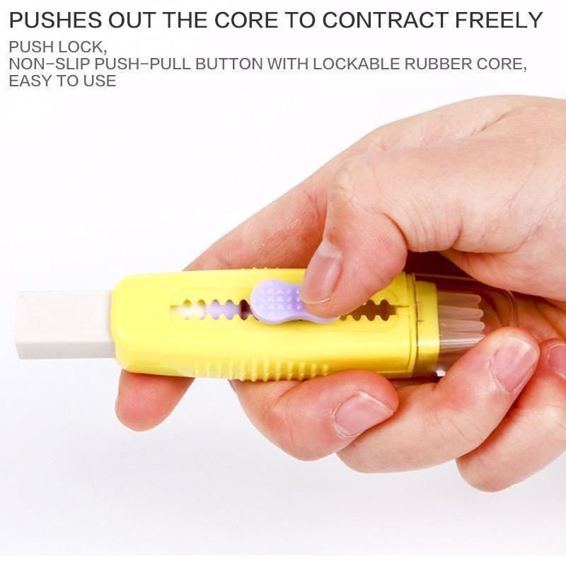 2PCS Push-pull Design Erasers with Brush
