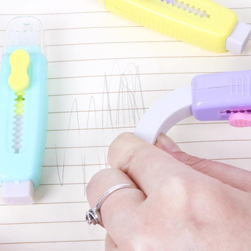 2PCS Push-pull Design Erasers with Brush