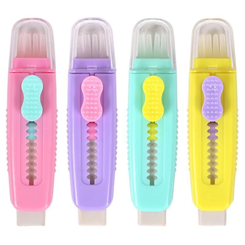 2PCS Push-pull Design Erasers with Brush