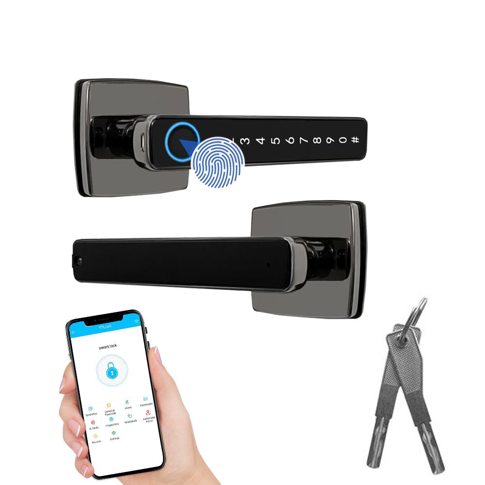 Fingerprint Smart Door Lock With Handle 4 In 1 Keyless