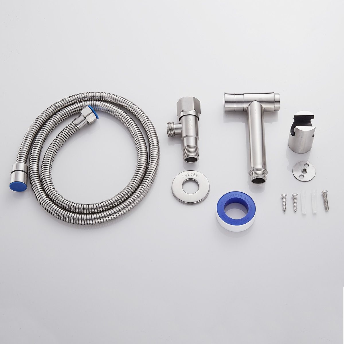 Bidet Toilet Sprayer Set Stainless Steel Handheld Bidet Sprayer Shattaf 2 Jets Mode Diaper Sprayer, Complete Bidet Set For Toilet, WS024BF6
