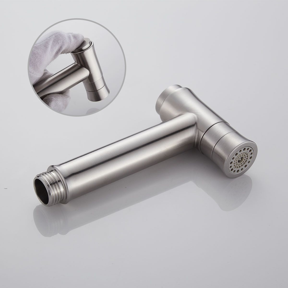 Bidet Toilet Sprayer Set Stainless Steel Handheld Bidet Sprayer Shattaf 2 Jets Mode Diaper Sprayer, Complete Bidet Set For Toilet, WS024BF6