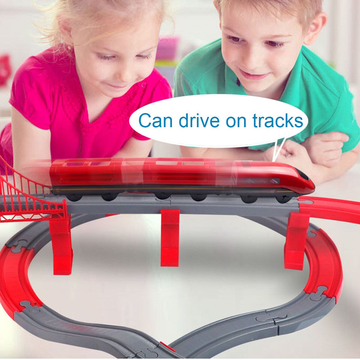 66/92PCS Electric Train Tracks Toy Set Rescue//Engineering/City Train Fire Rescue 66Pcs