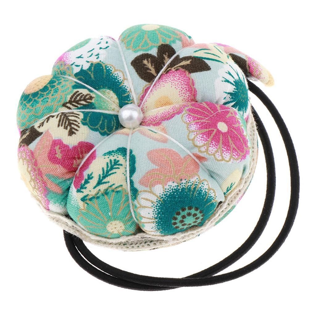 Wrist Wearable Pumpkin Pin Cushion For Embroidery Cross-Stitch Green