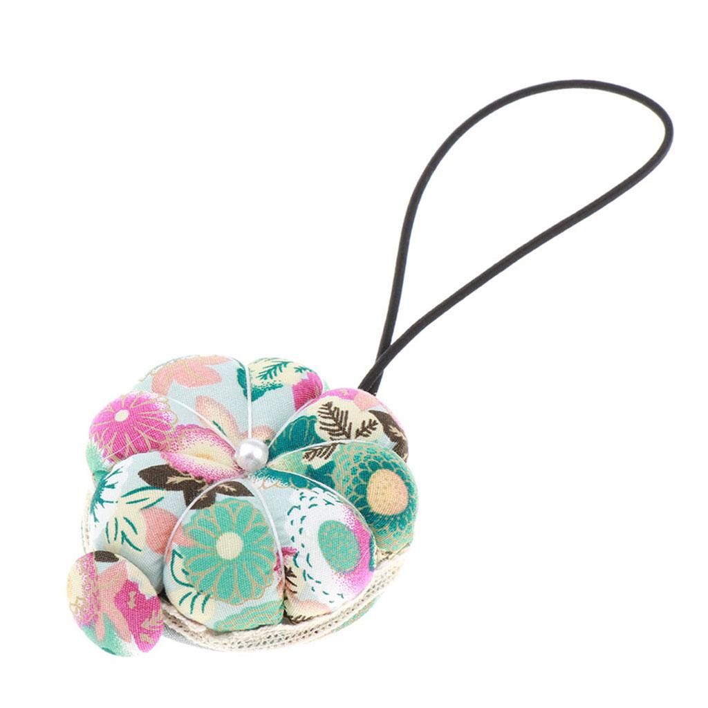 Wrist Wearable Pumpkin Pin Cushion For Embroidery Cross-Stitch Green