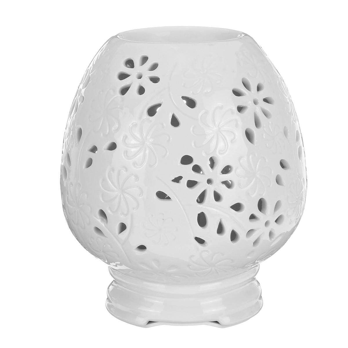 White Ceramic Electric Oil Warmer Cubes Melts Therapy Lamp Army Green