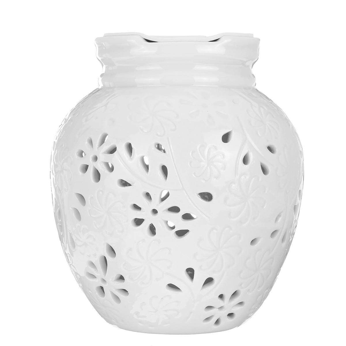 White Ceramic Electric Oil Warmer Cubes Melts Therapy Lamp Army Green