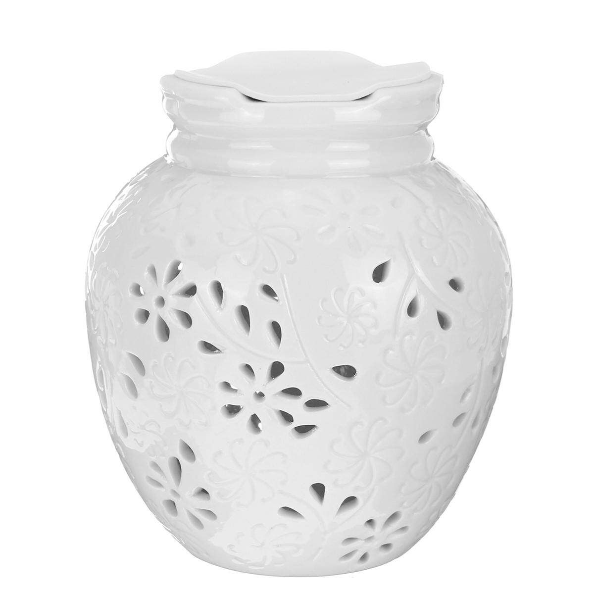 White Ceramic Electric Oil Warmer Cubes Melts Therapy Lamp Army Green