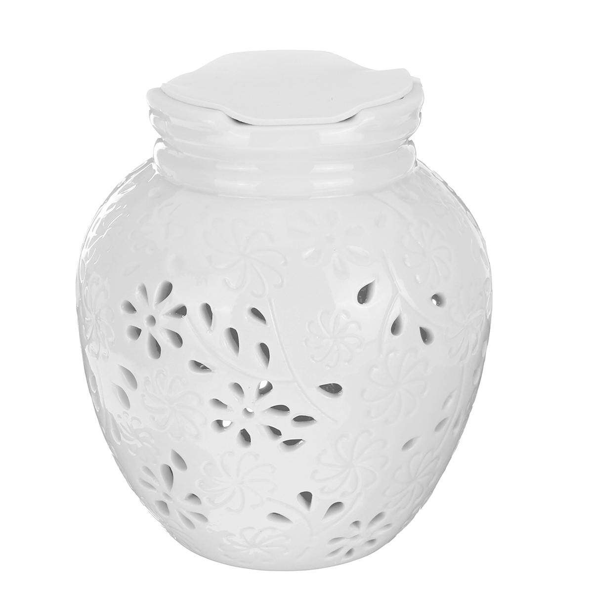 White Ceramic Electric Oil Warmer Cubes Melts Therapy Lamp Army Green