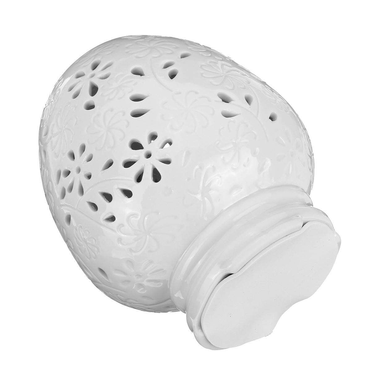 White Ceramic Electric Oil Warmer Cubes Melts Therapy Lamp Army Green