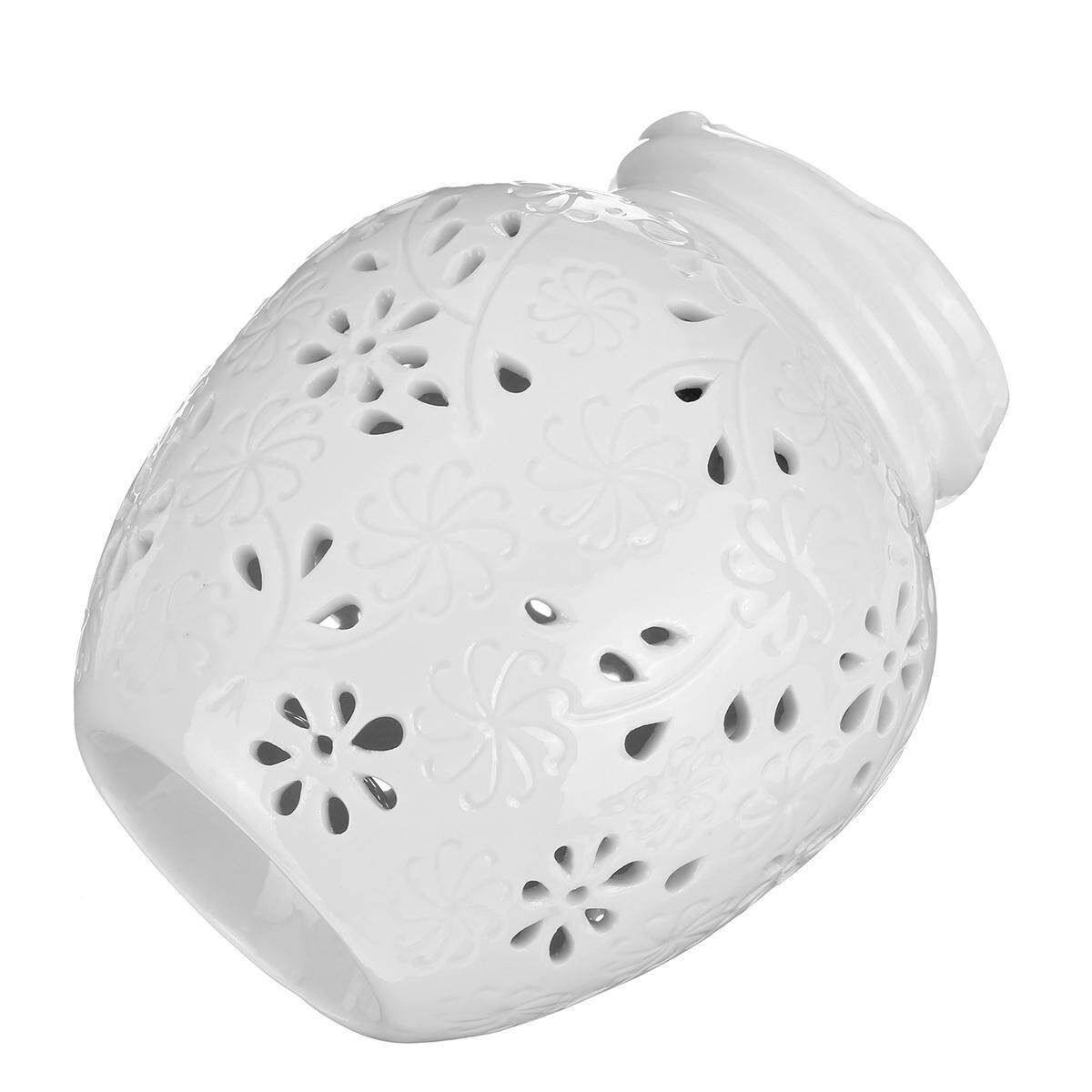White Ceramic Electric Oil Warmer Cubes Melts Therapy Lamp Army Green