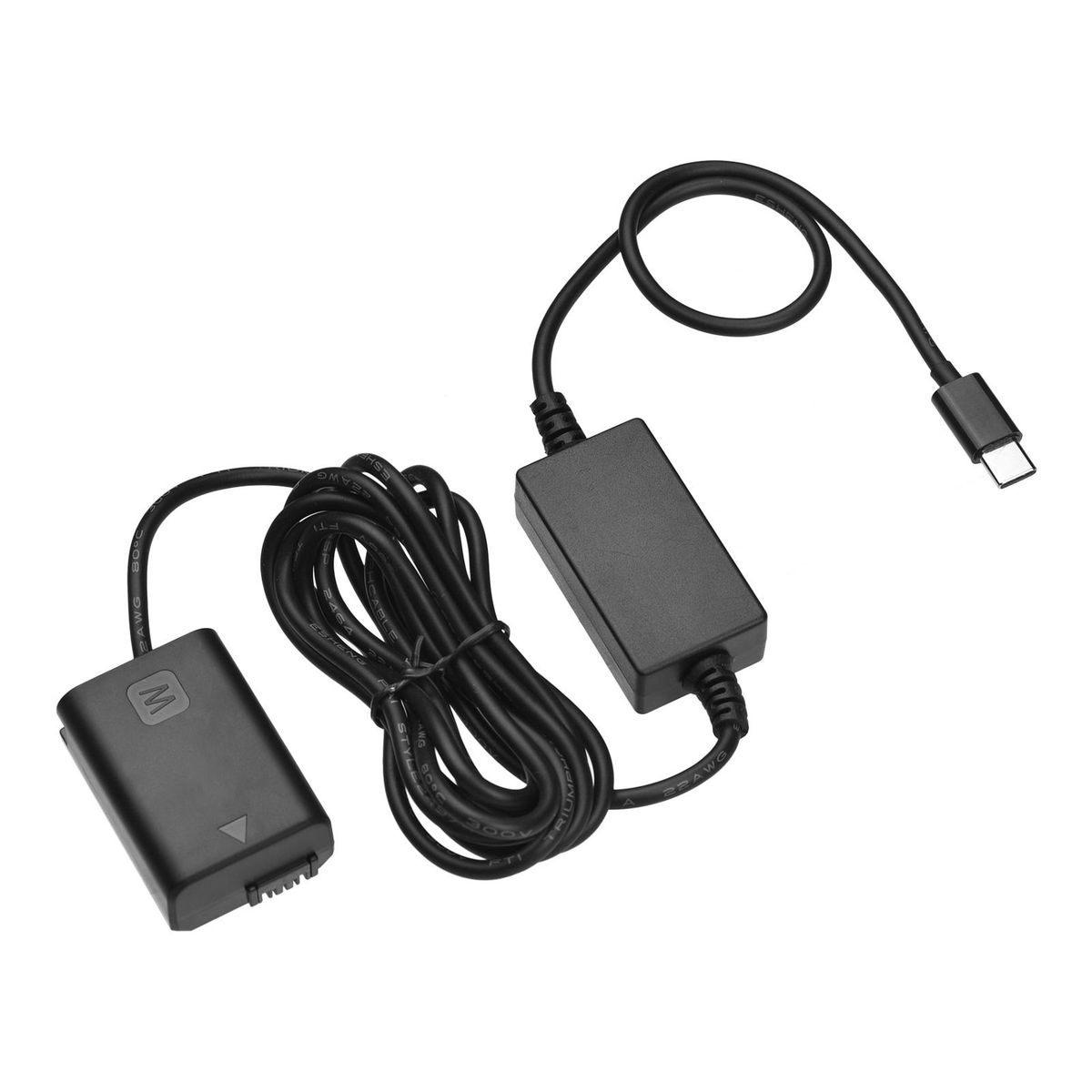 Andoer DC Coupler Dummy Battery and USB-C Type-C AC Converter Power Adapter Cable for NP-FW50 Battery Replacement for Sony Alpha A6500 A6400 A6300 A7 A7II A7RII A7SII A7S A7S2 A7R A7R2 A55 A5100 RX10 Cameras