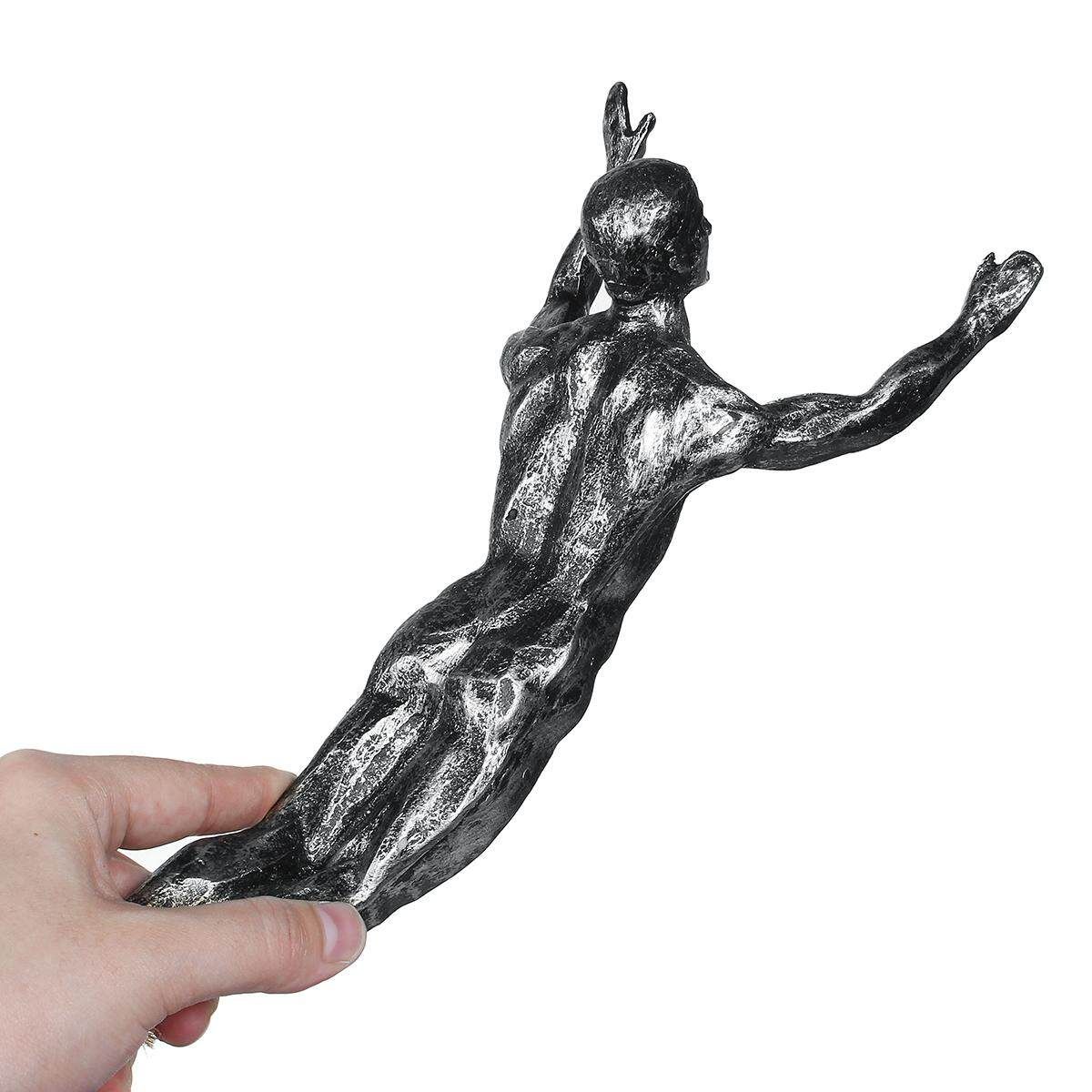 Handmade Global Climbing Iron Man Rope Wall Mounted Art Sculpture Climber Living Room Bedroom Decor Accessories Silver